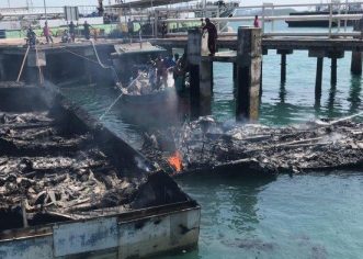 Kapal Bea Cukai Batam Terbakar