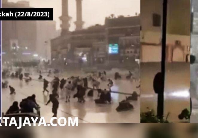 Badai Petir Terjang Makkah, Ratusan Jamaah Berlarian Selamatkan Diri