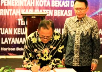 Pj. Wali Kota Bekasi dan Pj. Bupati Bekasi ‘Tandatangani’ Perjanjian Bantuan Keuangan Umum dan Pemisahan Aset