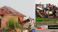 Puluhan Rumah di Desa Dadap dan Desa Juntinyuat Kabupaten Indramayu Ambruk diterjang Puting Beliung