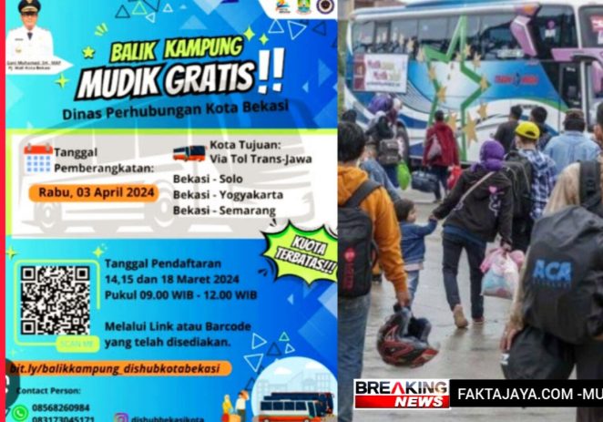 Kabar Gembira Untuk Warga Bekasi, Mudik Gratis ke Solo, Semarang dan Yogjakarta