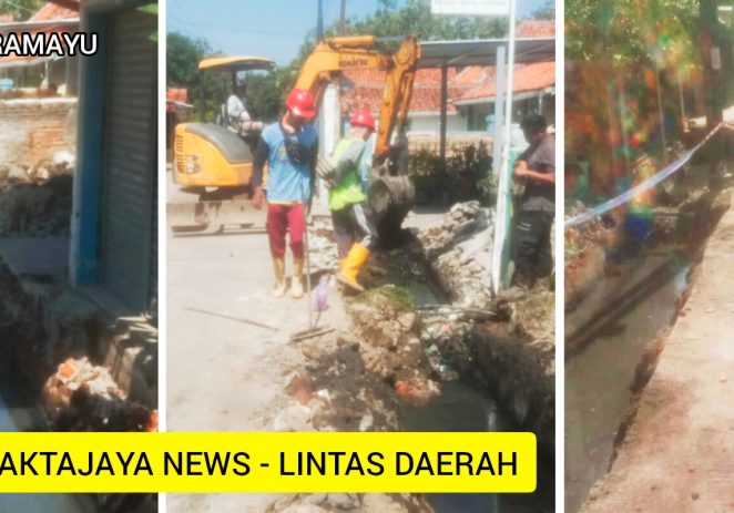 Drainase Badan Jalan di Lingkungan Desa Sindang Indramayu Mulai Diperbaiki