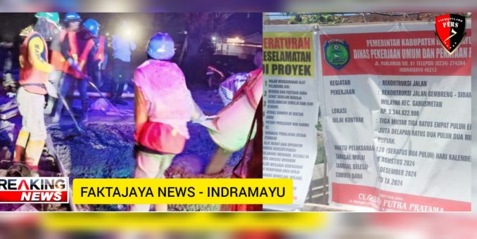 Jalan Gembreng – Sidomulya Indramayu Sedang Dikerjakan CV. Gerald Putra Pratama