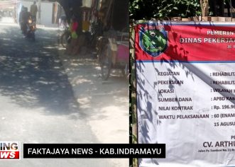 Rehabilitasi Jalan Desa Blok Karang Asem, Sindang Indramayu Selesai Dikerjakan.