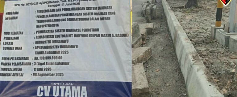 CV. Utama Lanjutkan Proyek Rehabilitasi Ruas Jalan MT Haryono Sindang