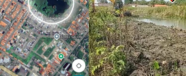 Antisipasi Banjir Saat Hujan, Dinas PUPR Indramayu, Lakukan Pengerukan Kolam Retensi