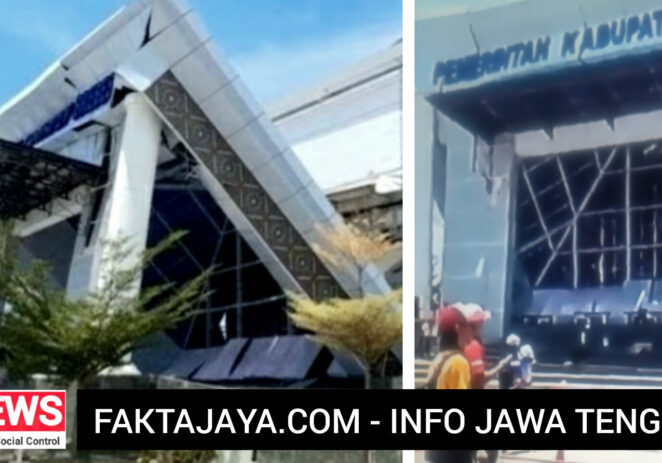 Atap Teras Kantor Pemkab Brebes ‘Ambruk’, 3 Luka – luka