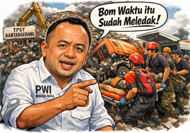 “Bom Waktu” Gunung Sampah Bantar Gebang Akhirnya Meledak. Ini Kata Ketua PWI Bekasi Raya